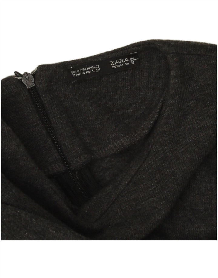 Vestido jumper feminino Zara de manga comprida Reino Unido 12 cinza médio