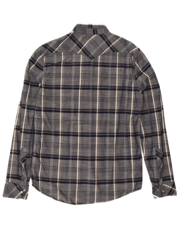 Camisa masculina Lee Regular Fit pequena algodão xadrez azul marinho