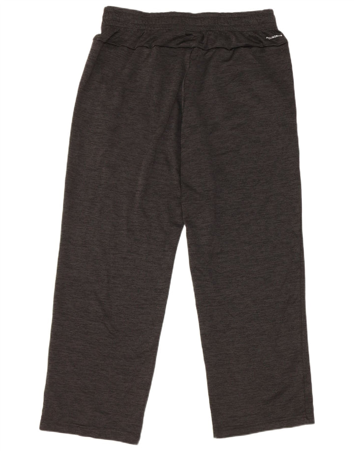 Calça de treino masculina Adidas grande poliéster manchado preto