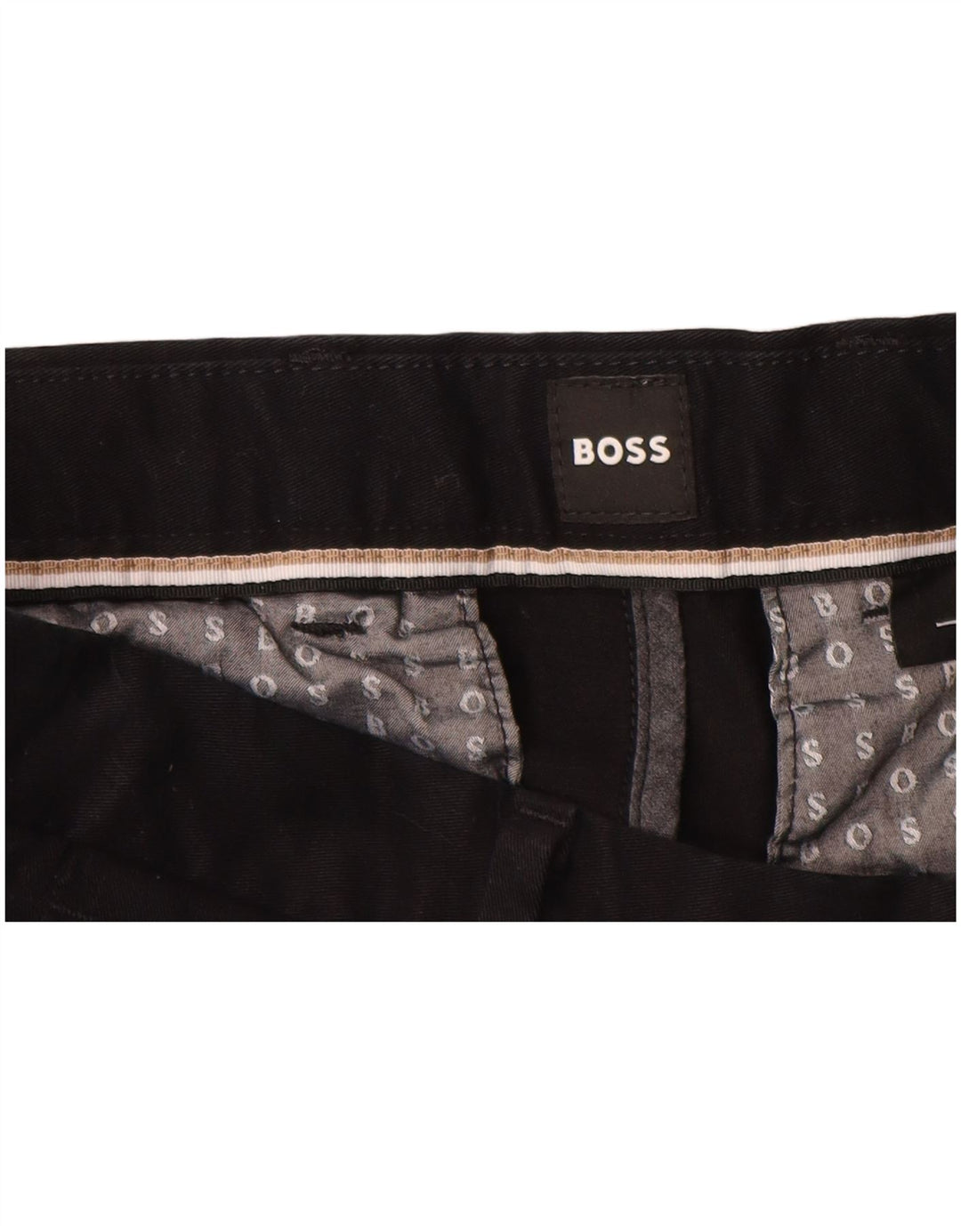 Calça Chino Masculina Slim Fit Hugo Boss EU 48 Médio W32 L28 Algodão Preto
