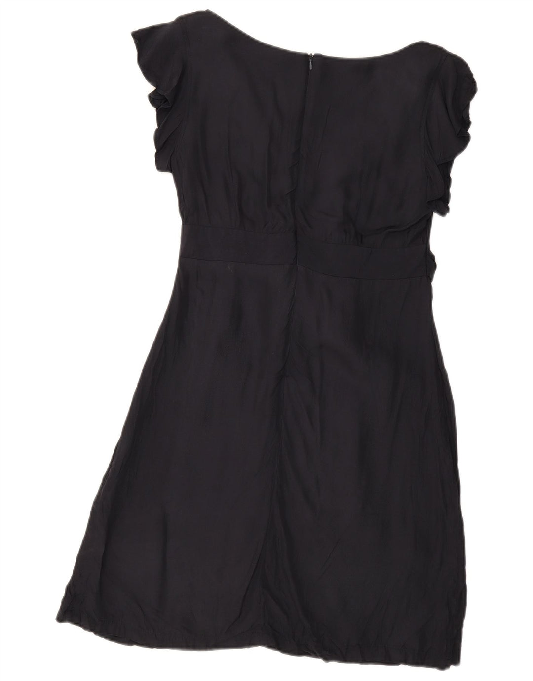 Vestido evasê feminino Topshop Reino Unido 12 Viscose azul marinho médio