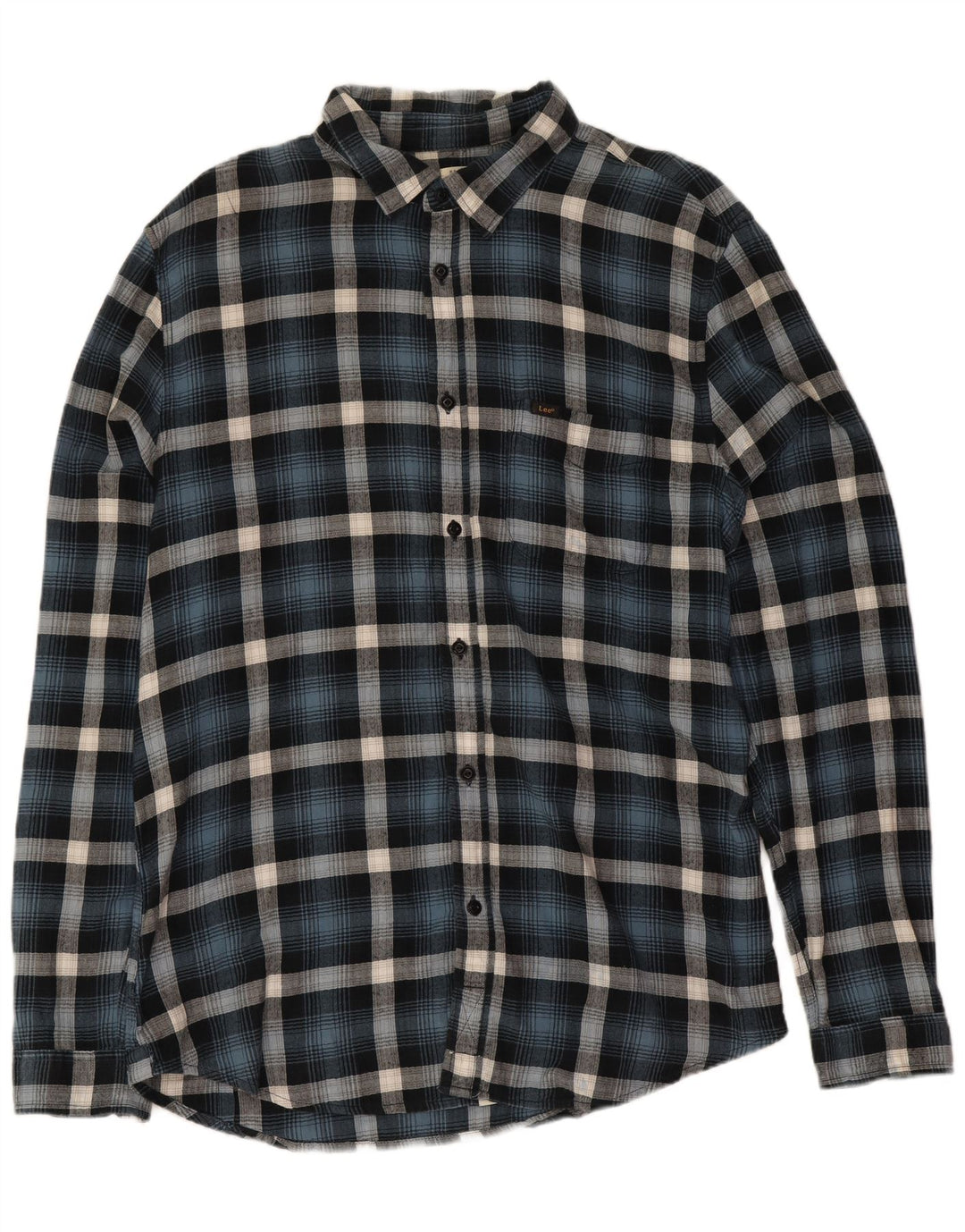 Camisa masculina de flanela Lee Regular Fit XL azul xadrez