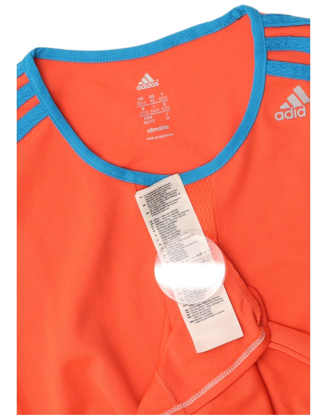 Camiseta Adidas Climalite Feminina Top UK 4/6 XS Laranja Poliéster