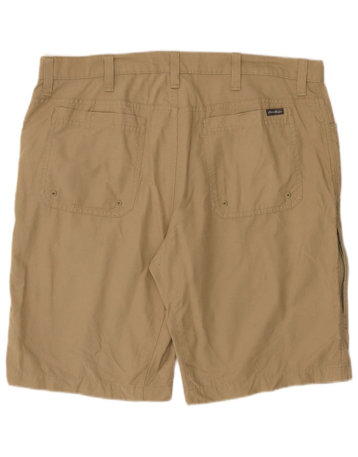 EDDIE BAUER Shorts cargo masculino W36 grande algodão bege