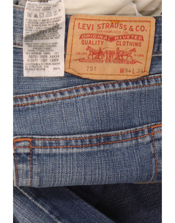 Levi's Masculino 751 Straight Jeans W34 L30 Azul Algodão
