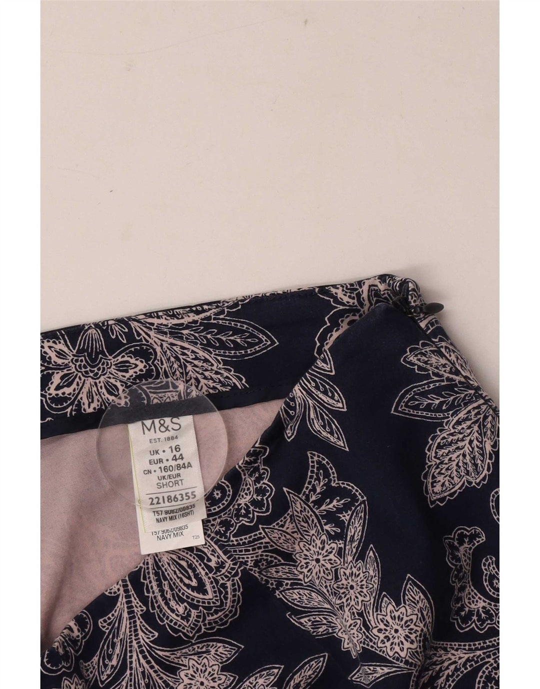 Calça capri feminina Marks & Spencer com padrão abstrato Reino Unido 16 grande W34 L19