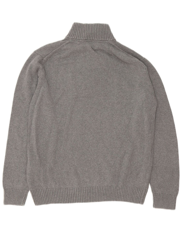 Suéter masculino Gant com zíper e gola 2XL algodão cinza