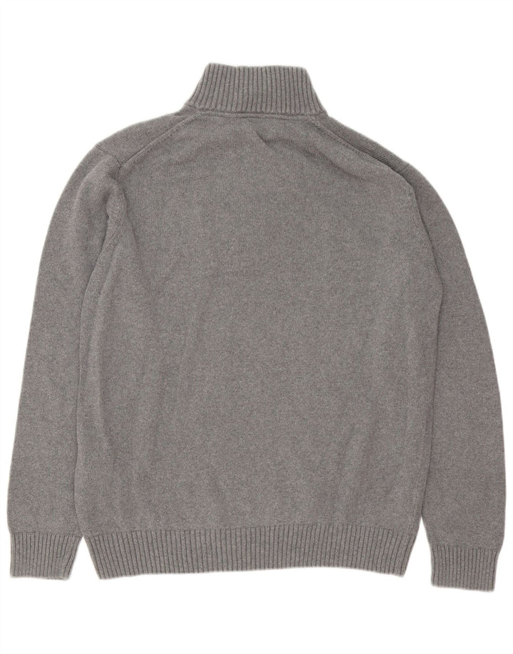 Suéter masculino Gant com zíper e gola 2XL algodão cinza