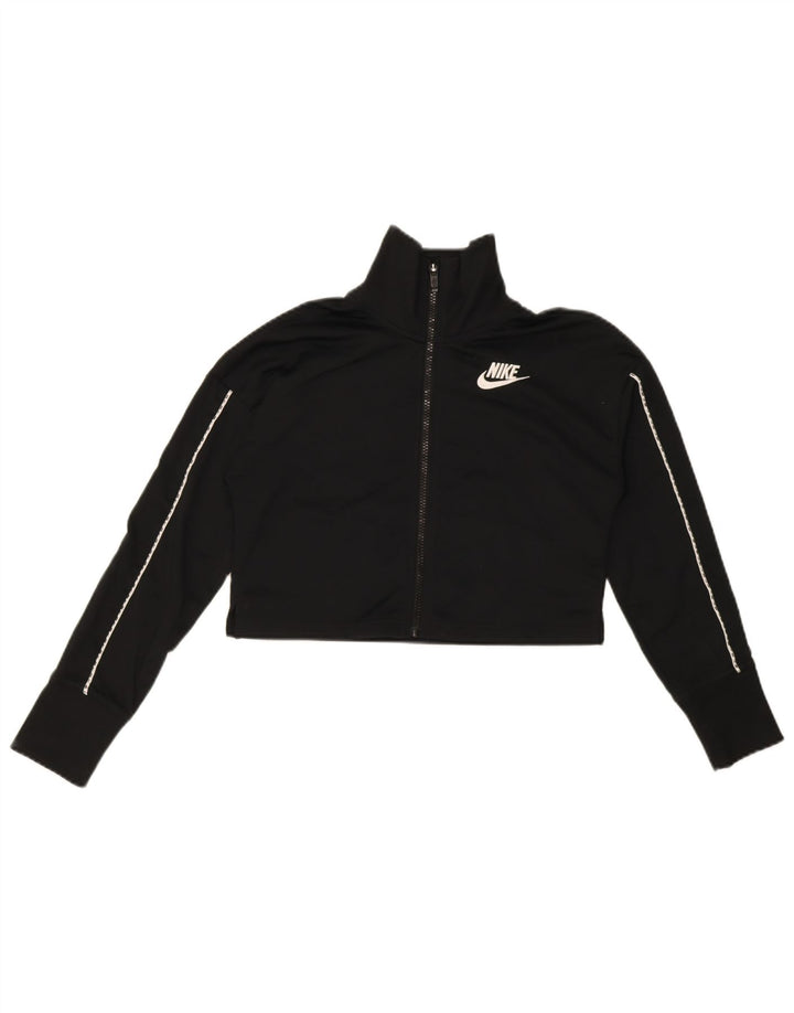 Jaqueta Nike Girls Crop Tracksuit 12-13 anos grande poliéster preto