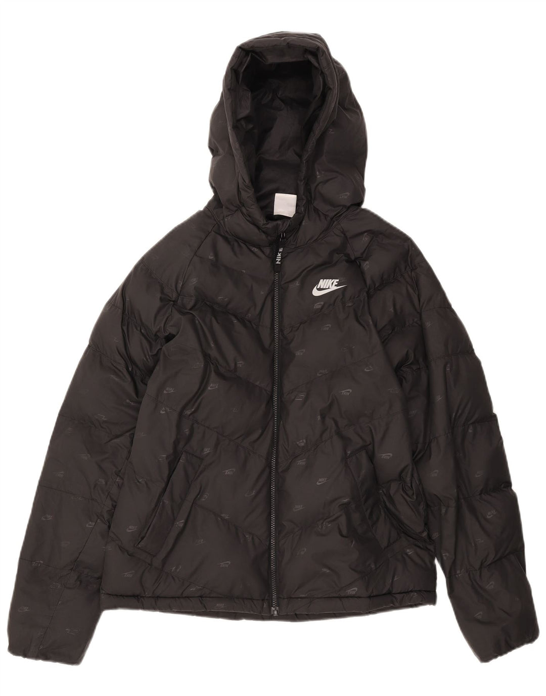 Jaqueta acolchoada com capuz gráfico Nike Boys 13-14 anos XL preto poliéster