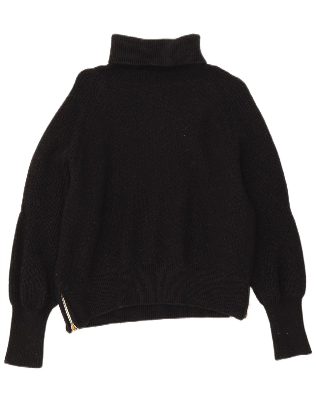 Suéter feminino Barbour com gola alta e gola alta Reino Unido 10 algodão preto pequeno