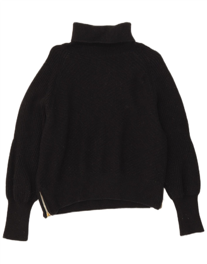 Suéter feminino Barbour com gola alta e gola alta Reino Unido 10 algodão preto pequeno