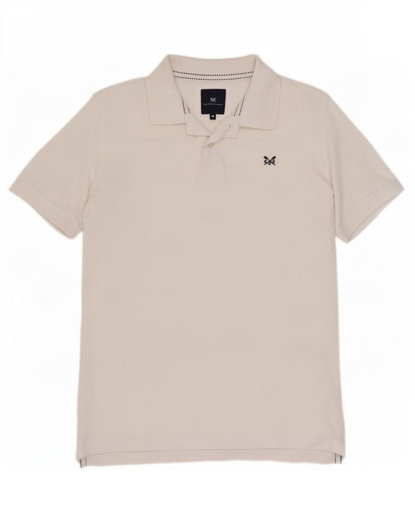 Camisa polo masculina Crew Clothing algodão branco médio