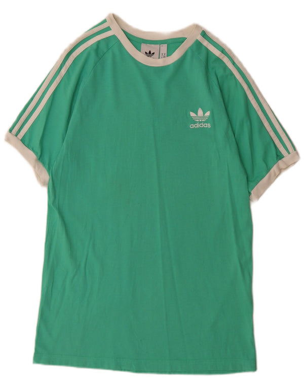 Adidas Mens Camiseta Top Médio Algodão Verde