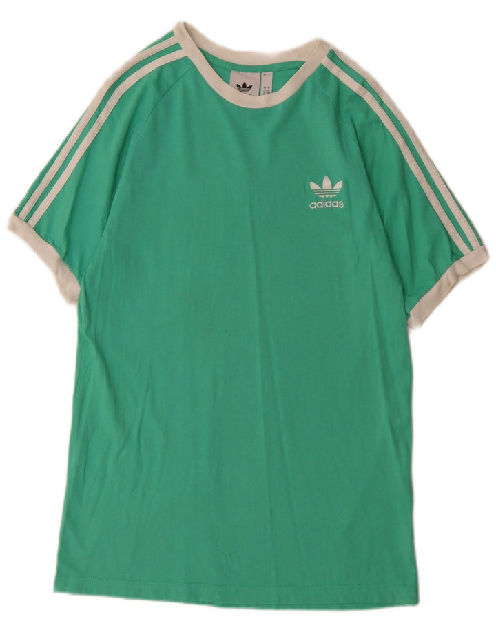 Adidas Mens Camiseta Top Médio Algodão Verde