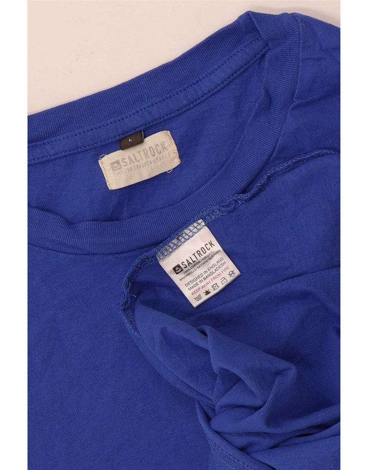 Camiseta masculina Saltrock Top grande algodão azul
