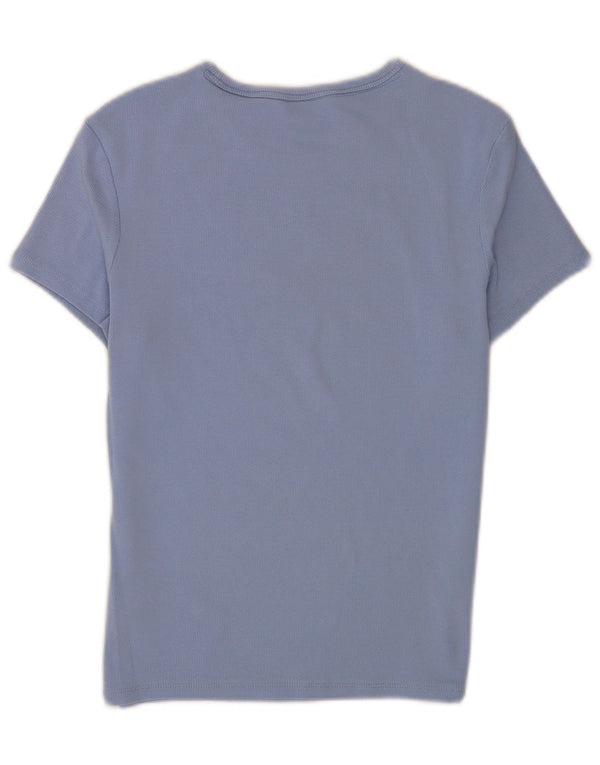 Tommy Hilfiger Camiseta Feminina Crop Top UK 12 Algodão Azul Médio