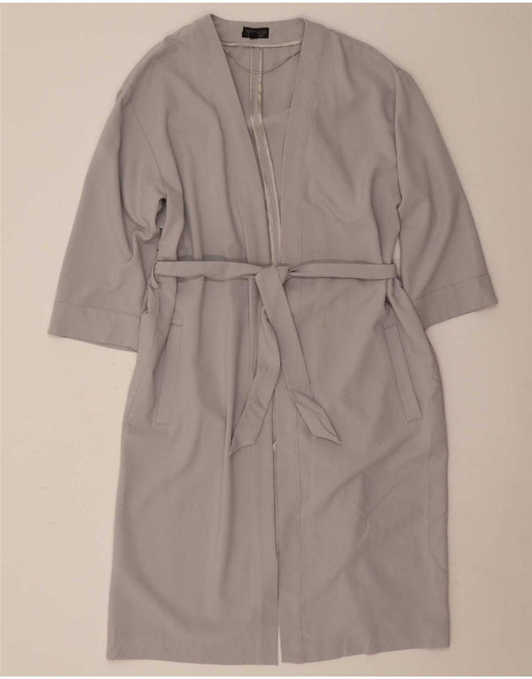 Topshop Casaco feminino de manga 3/4 oversized UK 10 Poliéster cinza pequeno