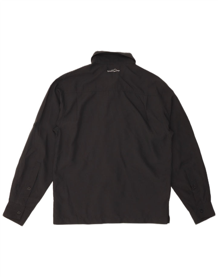 Camisa gráfica masculina Eddie Bauer XS poliéster preto