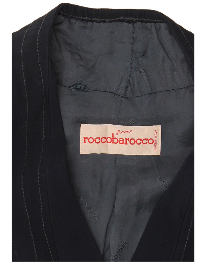 Jaqueta blazer feminina ROCCOBAROCCO com 4 botões Reino Unido 14 azul marinho médio