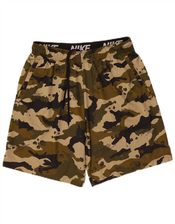 Shorts esportivo masculino Nike Dri Fit grande camuflado cáqui