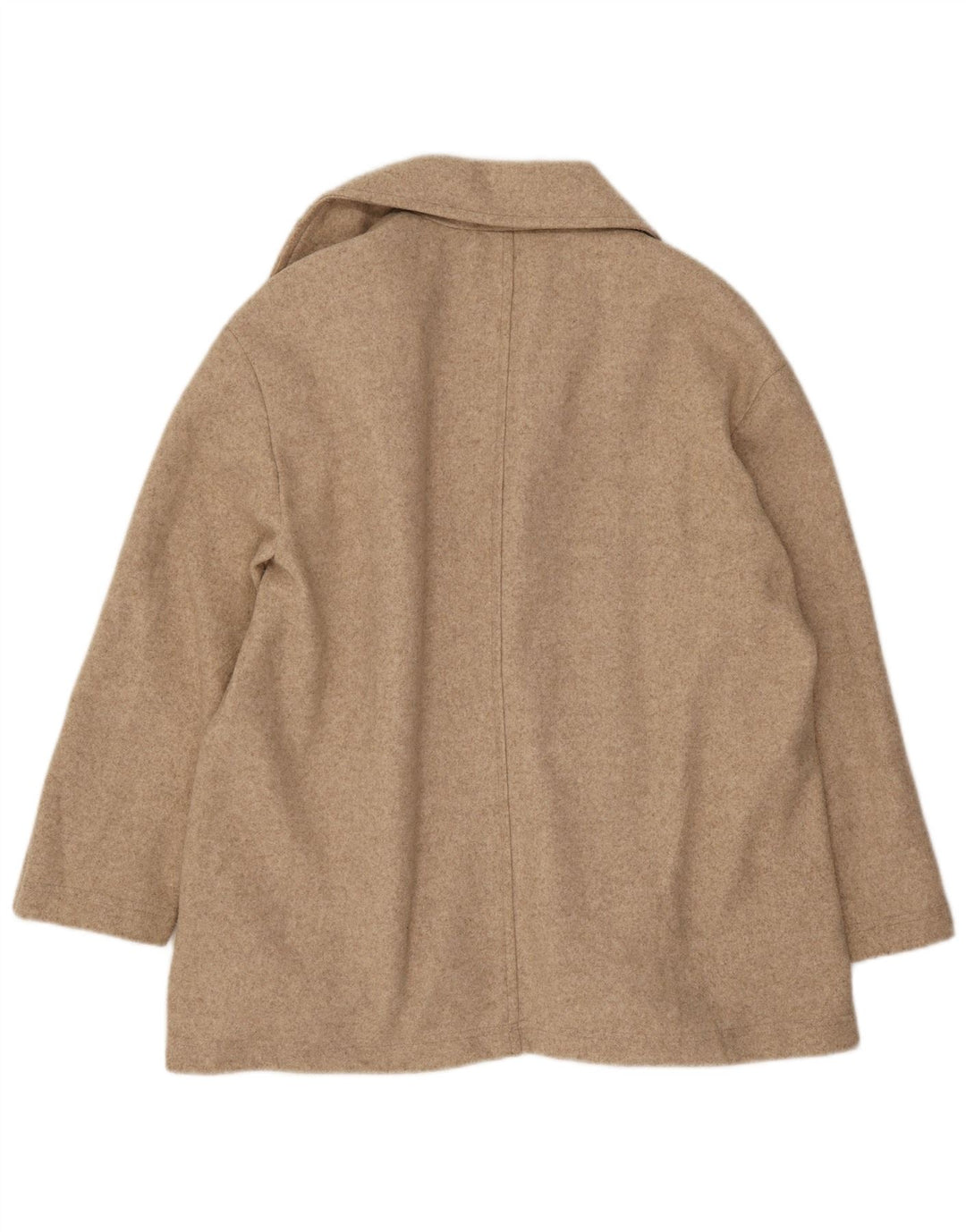 Sobretudo aberto oversized feminino Zara UK 10 pequeno poliéster bege