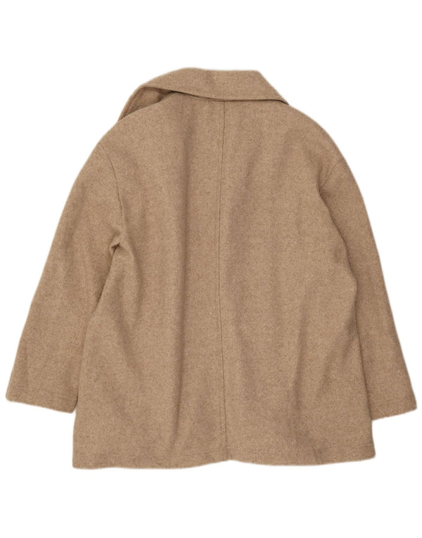 Sobretudo aberto oversized feminino Zara UK 10 pequeno poliéster bege