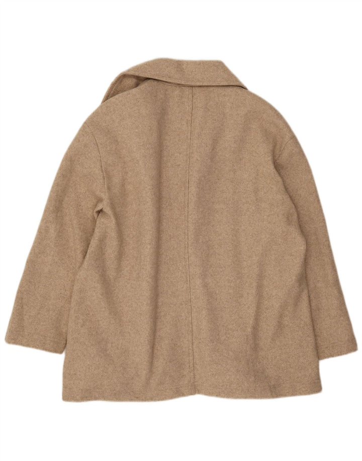 Sobretudo aberto oversized feminino Zara UK 10 pequeno poliéster bege