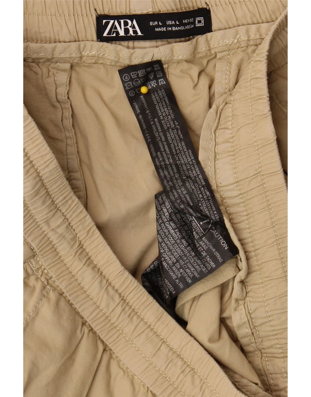ZARA Mens Slim Chino Trousers Large W32 L27 Beige Cotton Vintage Zara and Second-Hand Zara from Messina Hembry 