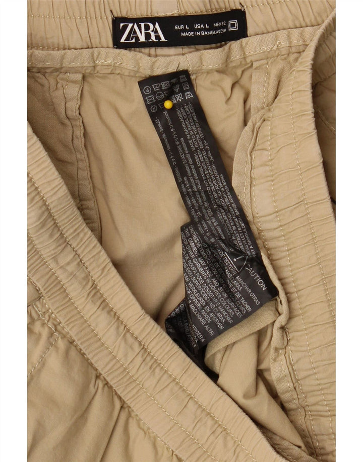 ZARA Mens Slim Chino Trousers Large W32 L27 Beige Cotton Vintage Zara and Second-Hand Zara from Messina Hembry 