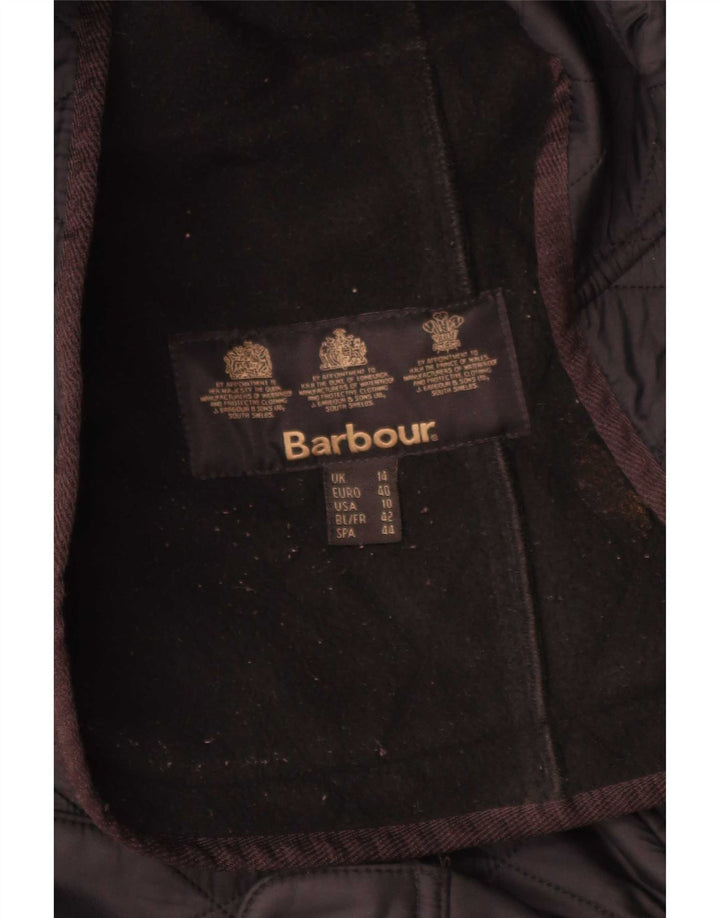 Jaqueta acolchoada feminina Barbour UK 14 grande preta