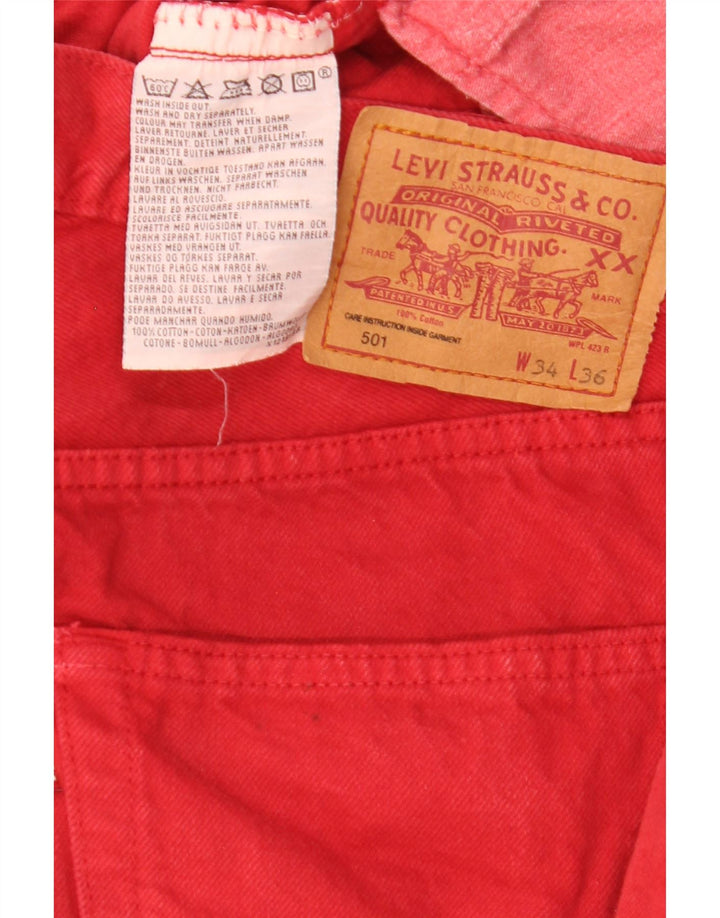 Levi's Masculino 501 Straight Jeans W34 L31 Algodão Vermelho