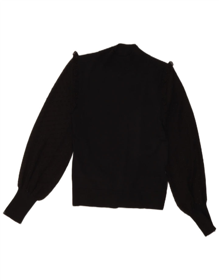Suéter feminino Topshop com gola tartaruga Reino Unido 12 viscose preta média