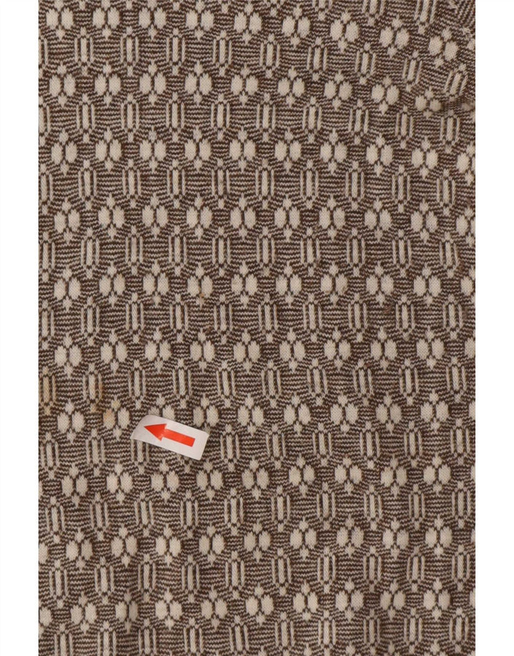 Camisa feminina de flanela Camber UK 16 grande marrom geométrica