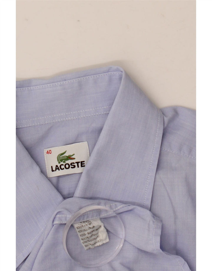 Camisa masculina Lacoste manga curta tamanho 40 algodão azul médio
