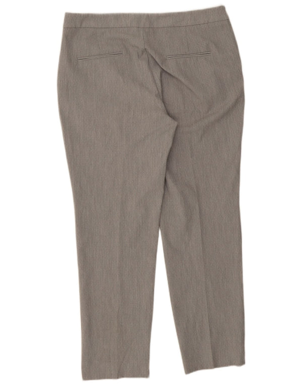 Calça feminina Zara de terno reto UE 42 grande W32 L28 cinza manchado