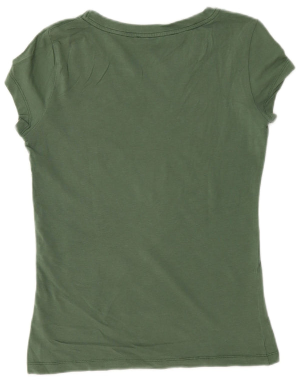 Camiseta feminina Liu Jo com estampa gráfica UK 6 XS algodão verde