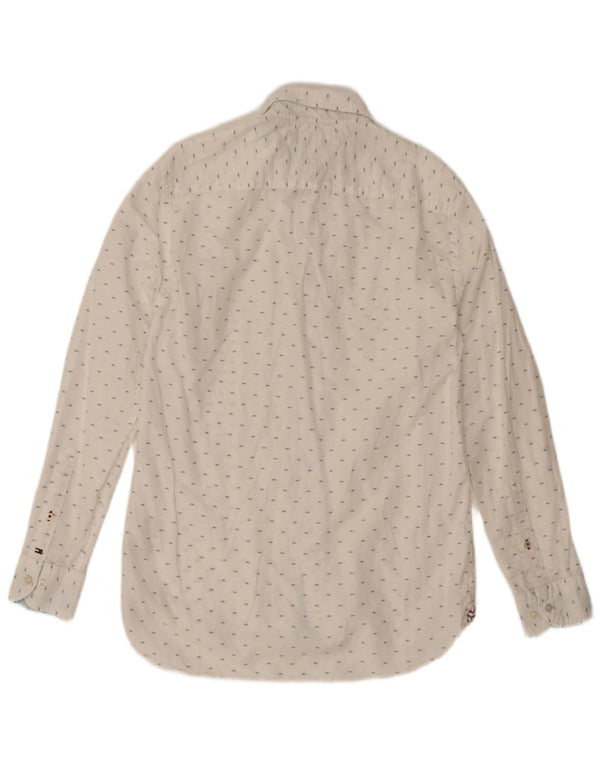 Tommy Hilfiger Mens Shirt Small White Spotted Cotton
