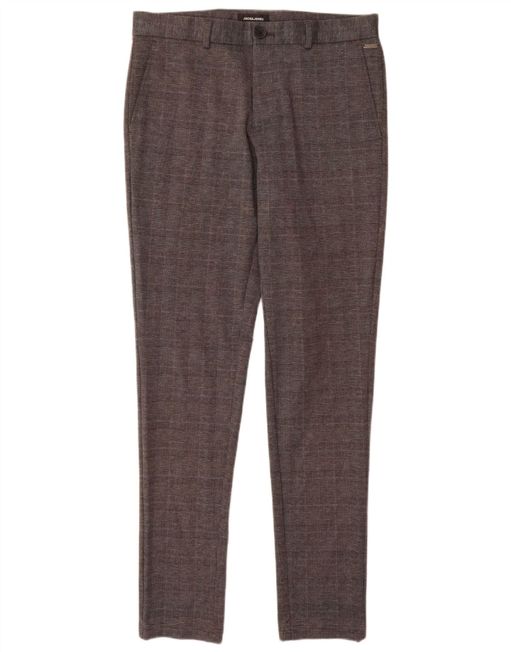 Calça Chino Masculina Slim Jack & Jones W32 L34 Cinza Houndstooth Poliéster