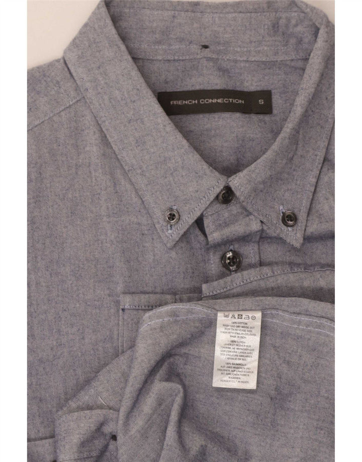 Camisa masculina French Connection pequena azul algodão