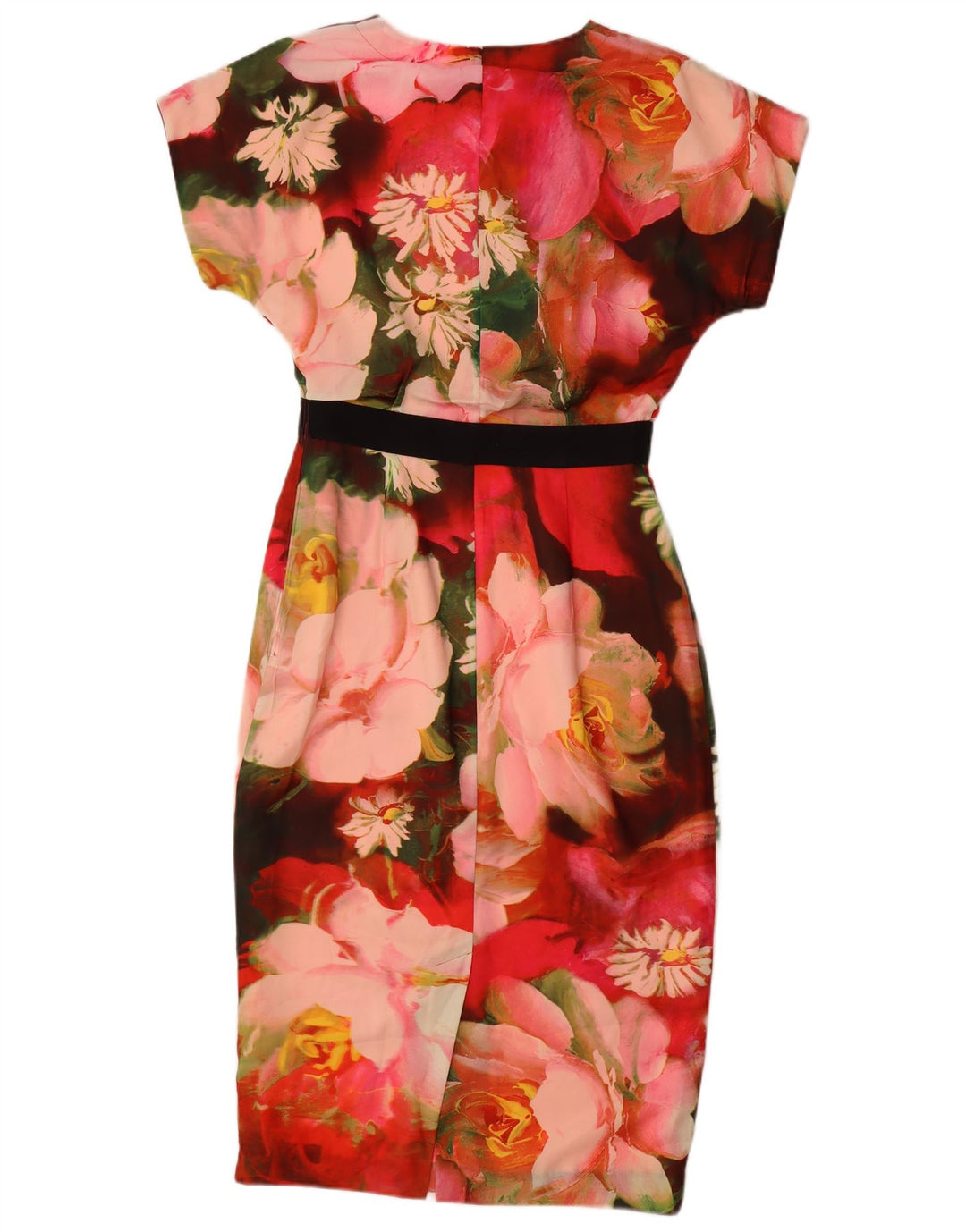 Vestido bainha feminino Ted Baker tamanho 2 pequeno poliéster floral multicolorido