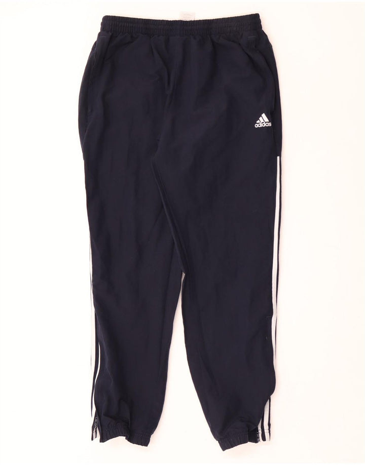 Calça de treino masculina Adidas Joggers grande poliéster azul marinho