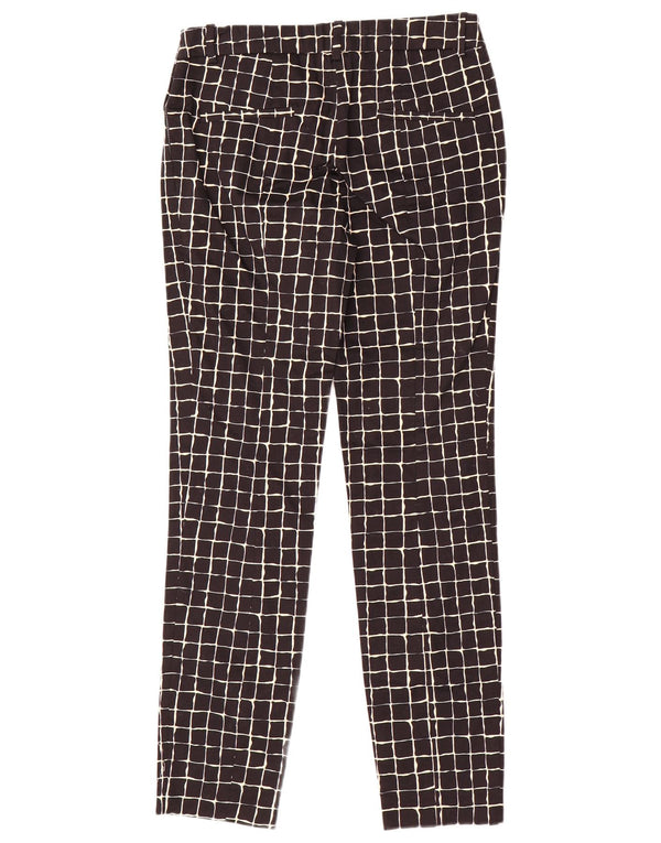 Zara Calça Chino Feminina Slim Pequena W26 L29 Algodão Xadrez Preto