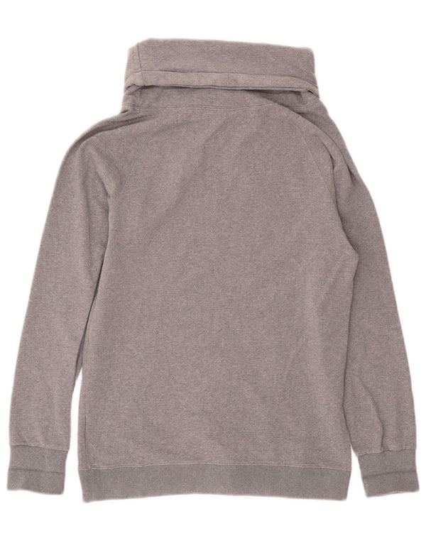 Converse feminino gráfico moletom jumper UK 10 pequeno algodão manchado cinza