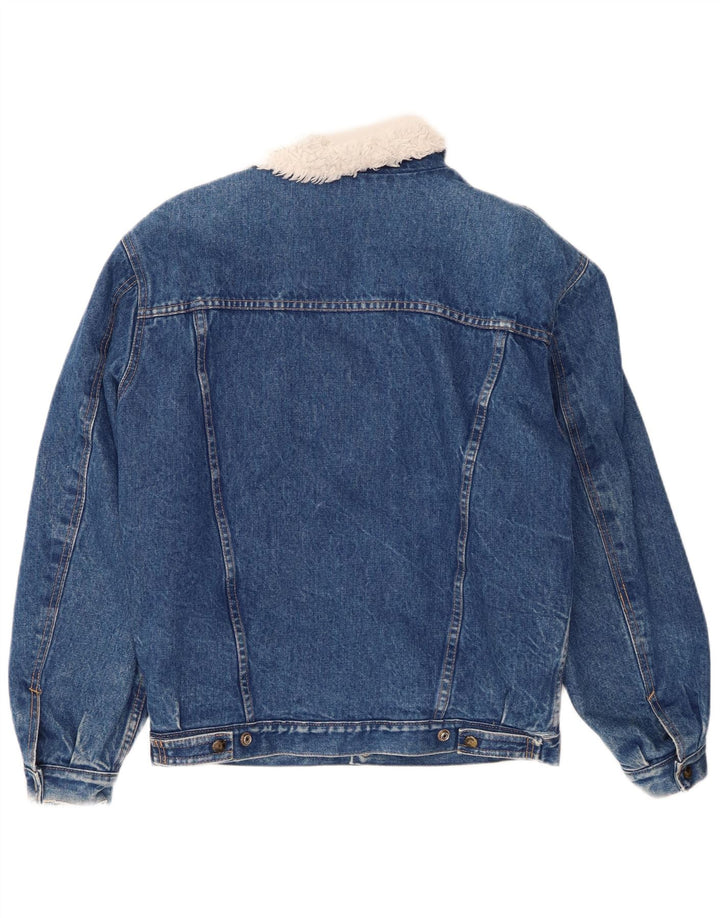 Jaqueta jeans masculina vintage Sherpa Reino Unido 38 azul médio