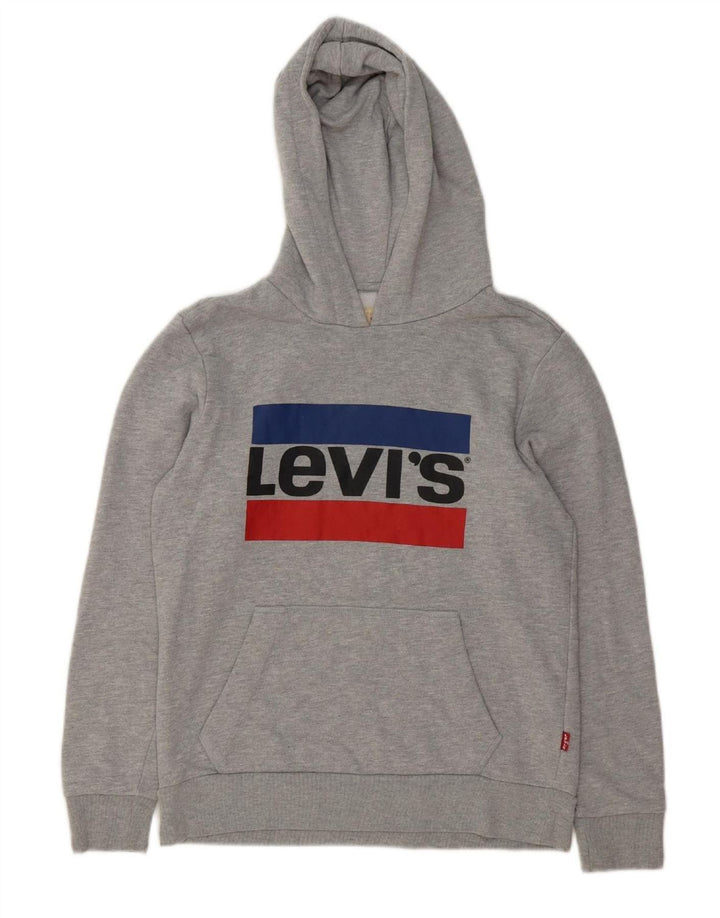 Suéter com capuz gráfico LEVI'S Boys 13-14 anos algodão cinza