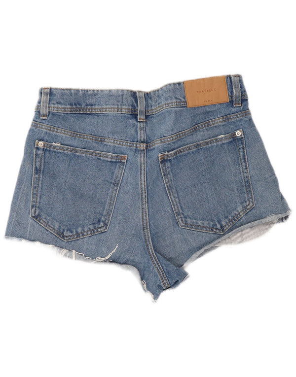 Zara Womens Trafaluc Denim Shorts EU 34 2XS W24 Azul Algodão