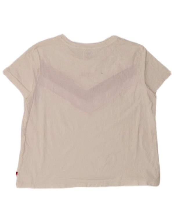 Camiseta feminina gráfica Levi's UK 18 XL branca colorblock