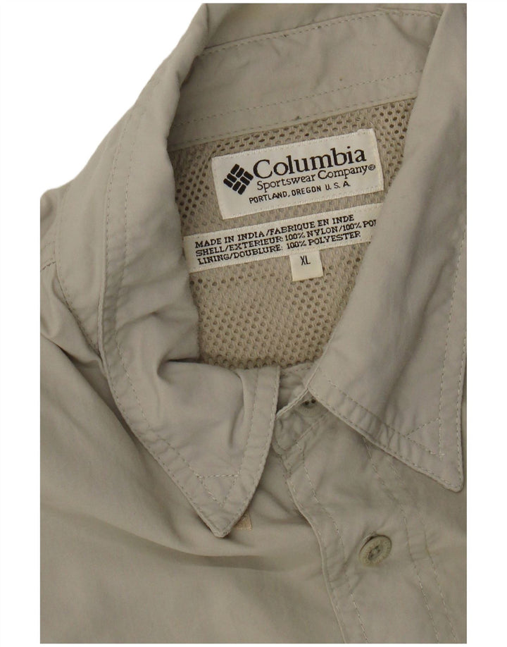 Camisa masculina de manga curta Columbia XL cáqui nylon