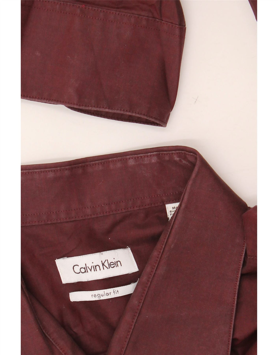 CALVIN KLEIN Camisa masculina de ajuste regular tamanho 18 2XL algodão marrom